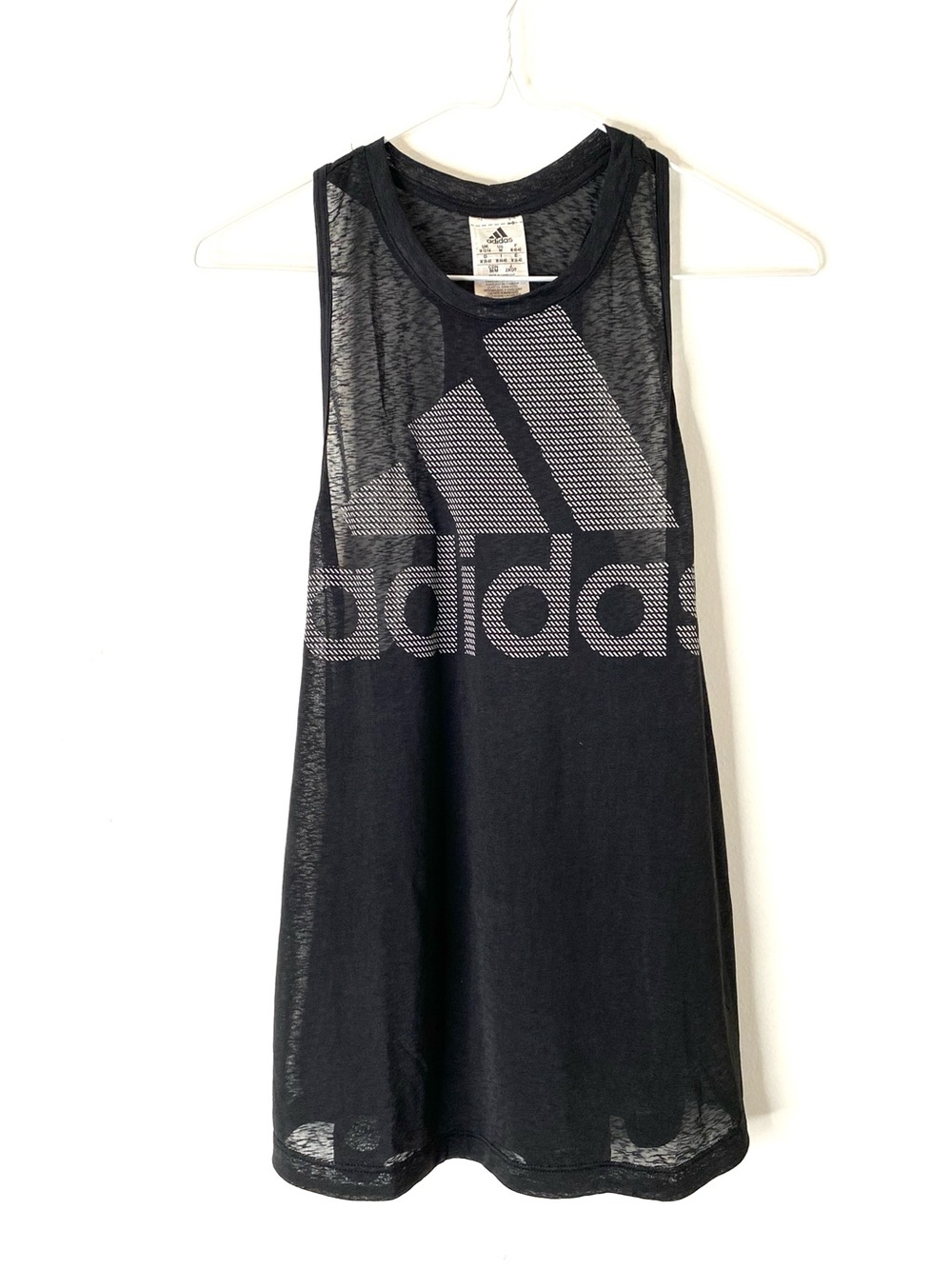 adidas Black Burnout Logo Climalite Racerback Muscle Tank Top